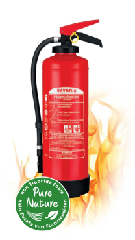 Kleiner BAVARIA Feuerlöscher vom Typ Tigris mit Halterung, ideal für Fahrzeuge und Haushalte, für Brandklassen A und B geeignet